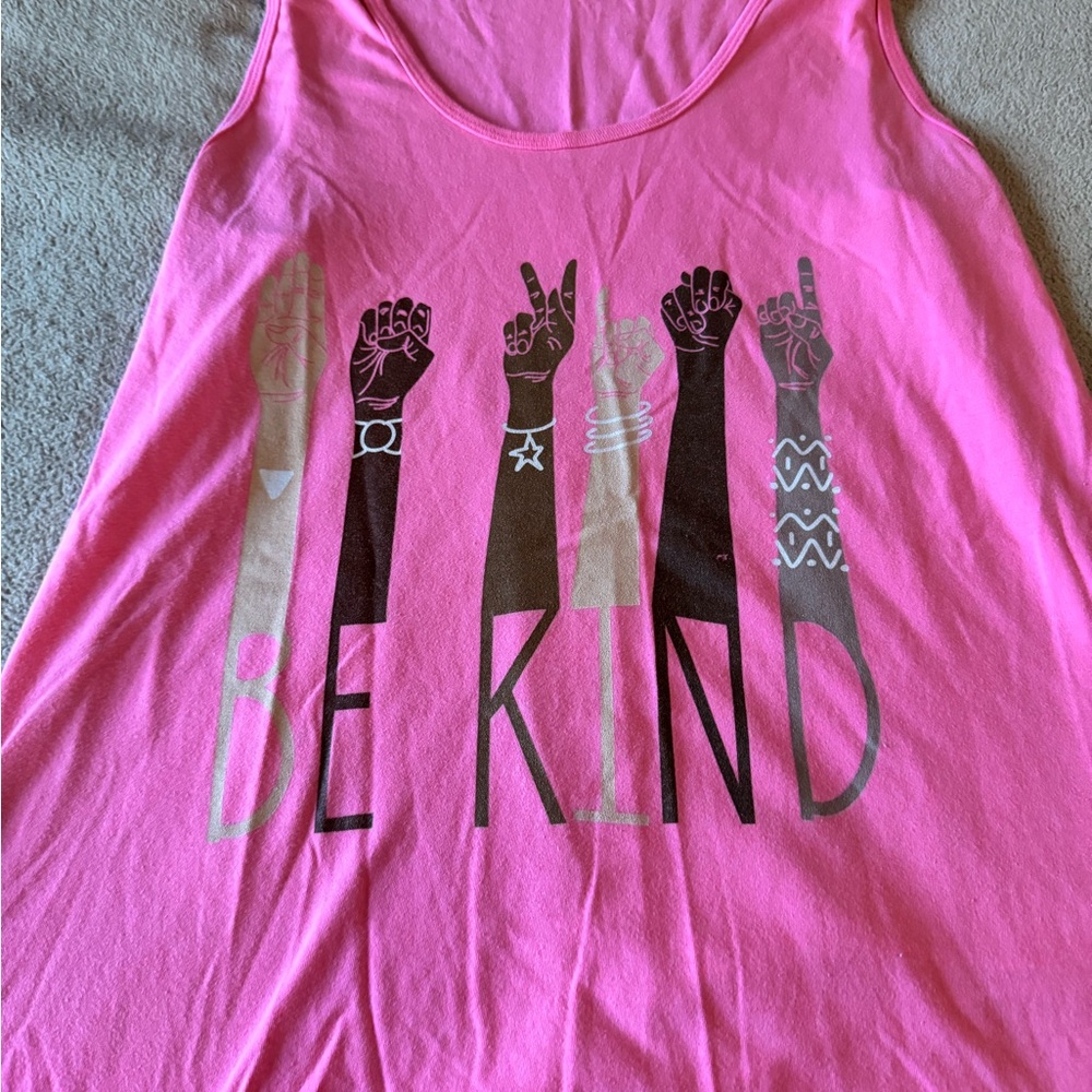 Port and Company Pink 'Be Kind' Tank Top